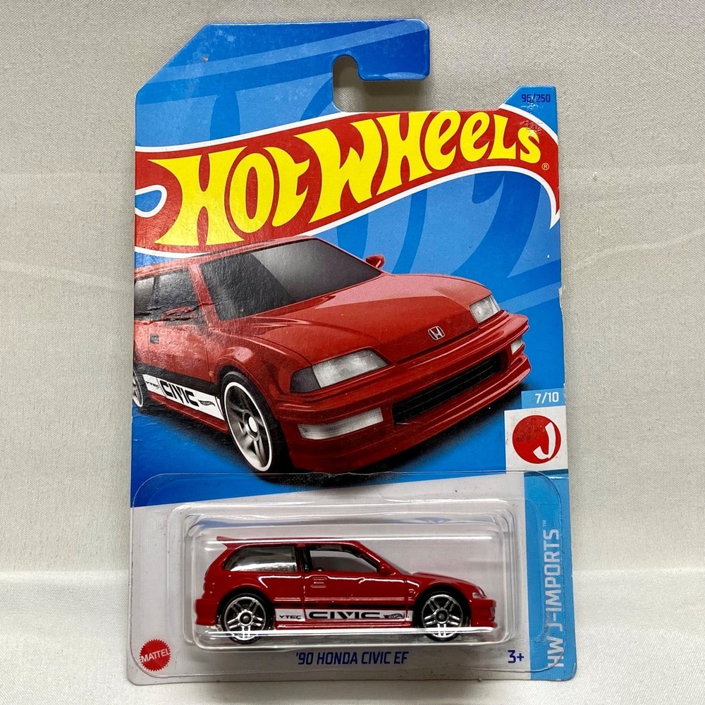Hot Wheels '90 Honda Civic EF Red 96/250 HW J-Imports 2/10 Right Hand Drive 2022